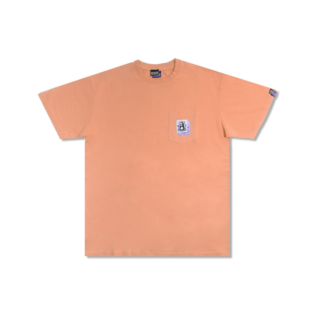 coral front Orange T-Shirt Omerta - Pocket Mona Lisa - Image 1