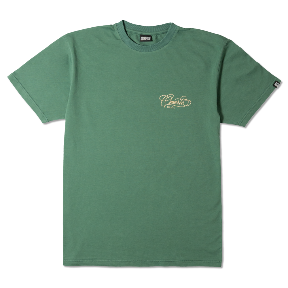 green-t-shirt-omerta-signature-script Πράσινο T-Shirt Omerta Signature Script - Image 1